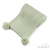 ABP712-BMI: Mint Ribbed Wrap with Pom Poms